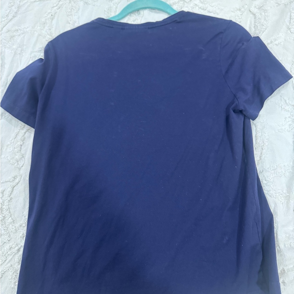 Lacoste Women's Short Sleeve Boxy Fit V-Neck T-Shirt Size 6 - Picture 4 of 7